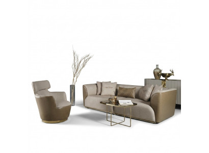 Sofa Garnitur Dräisëtzer Fotell Stoffsofa Beige Polstersofa Sofas Set