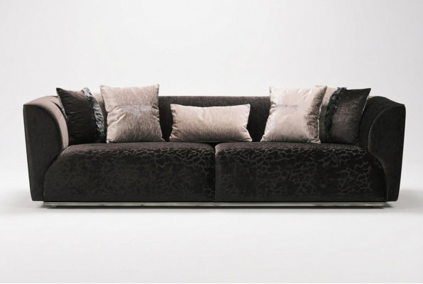 Dreisëtzer Sofa 3 Sëtzer Polstersofa Stoffsofa Modern Sofas Schwaarz