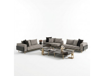Ecksofa L Form Eckgarnitur Grousst Canapé Grau Polstersofa Stoffsofa Neit