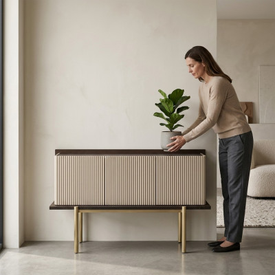 Sideboard Anrichte Schaf Holz Modern Beige Iesszëmmer Schränke Design