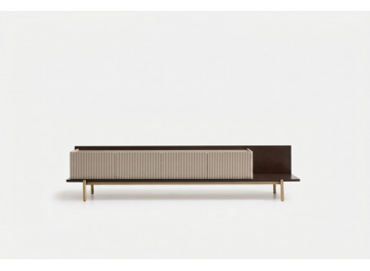 Sideboard RTV Lowboard TV Ständer Dësch Wunnzëmmer Holz Beige Modern
