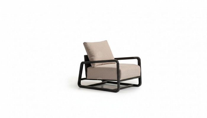 Fernsehstull Fautteuil Eenzelstull Sëtz Beige Holz Wunnzëmmer Design
