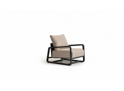 Fernsehstull Fautteuil Eenzelstull Sëtz Beige Holz Wunnzëmmer Design