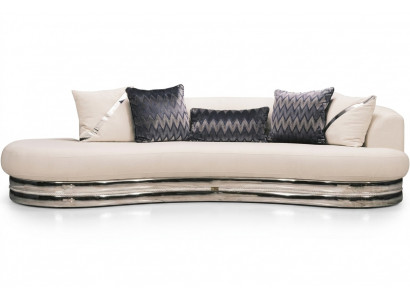 Dreisëtzer Canapé Sofa 3 Sëtzer Polstersofa Stoffssofa Modern Wäiss