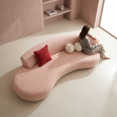 Canapé dräisëtzeger Stofsofa Sofa 3 Sëtz Polstersofa Moderne Rosa