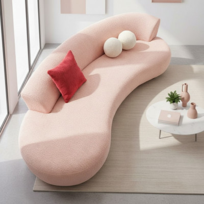 Canapé dräisëtzeger Stofsofa Sofa 3 Sëtz Polstersofa Moderne Rosa