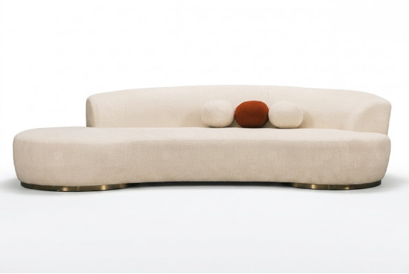 Dreisëtzer Polstersofa Couch Sofa 3-Sëtzer Stoffsofa Modern Wäiss
