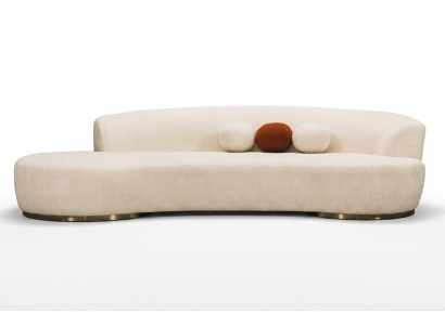 Dreisëtzer Polstersofa Couch Sofa 3-Sëtzer Stoffsofa Modern Wäiss