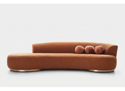 Modern Polstersofa Dräisëtzer Couch Sofa 3 Sëtzer Stoffssofa Orange