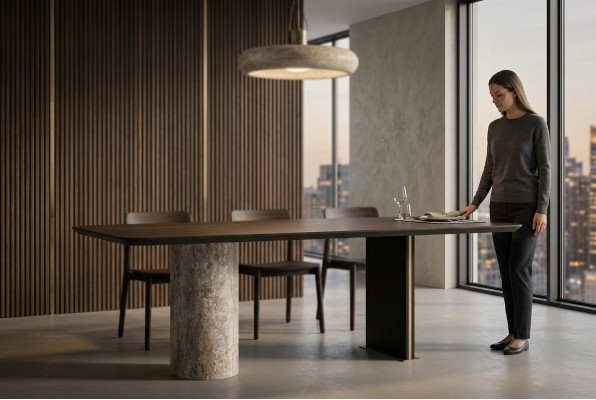 Iessdësch Iesszëmmerdësch Dësch Iesszëmmer Holz Braun 220 cm Modern