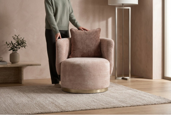 Sëtz Relaxsëtz Modern Beige Polster Stoff Sëtz Einsitzer Design