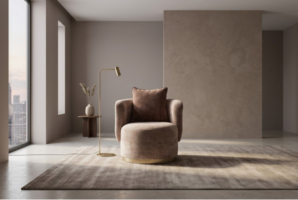 Sëtz Relaxsëtz Modern Beige Polster Stoff Sëtz Einsitzer Design