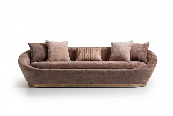 Dräisëtzeger Sofa 3-Sëtzer Stoffsofa Beige Luxus Polstersofa Canapé Stoff