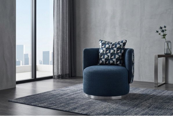 Relaxsessel Fauteuil Modern Blo Stëfter Stoff Sëtzgeleeënheet Design Modern