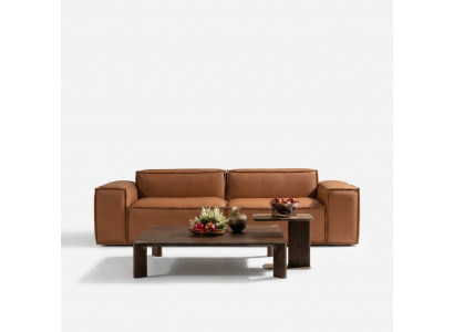 Luxus Dräisaz Sofa 3 Sëtz Braun Polstersofa Couch Konschtlieder Nei