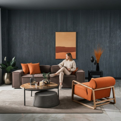 Canapé-Set Stoffcanapé Drësëtzeger Fotell Gro Couch-Set Canapé-Garnitur