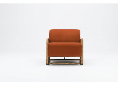 Sesselen Ainzesëtz Sëtz Orange Holz Wunnzëmmer Relaxsessel Design
