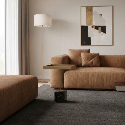 Grupp Niewenzweckdësch Couchdësch Kaffisdësch Gold Sofadësch Metall 2 Stéck.