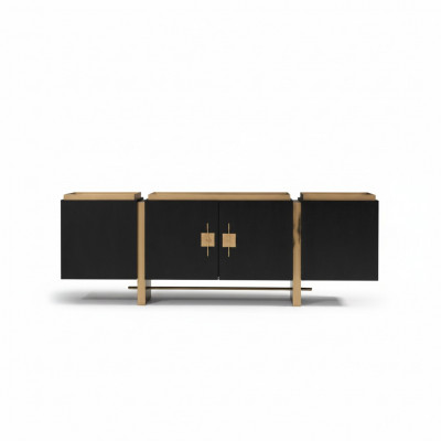 Anrichte Sideboard Schaf Kommode Holz Schwaarz Modernen Design Gold