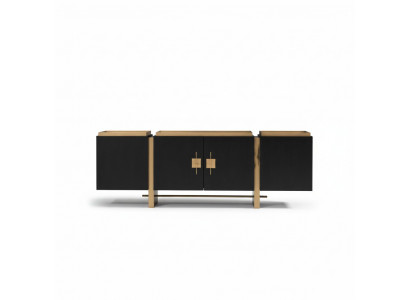 Anrichte Sideboard Schaf Kommode Holz Schwaarz Modernen Design Gold