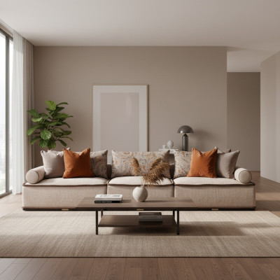 Viersëtzer Canapé 4 Sëtzer Couch Stoffcanapé Polstercanapé Modern Antrazit.