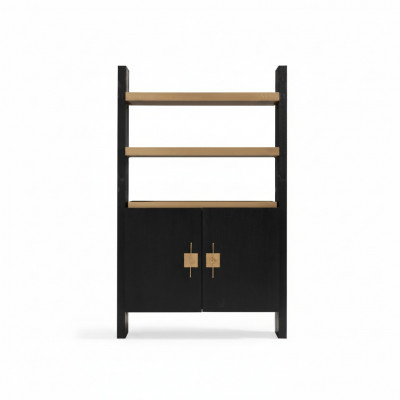 Schaf mat Regaler Holzzchaf Schranken Holz Schwaarz Design Gold Neien