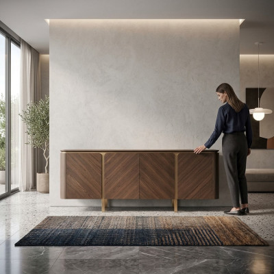 Anrichte Sideboard Kommode Schieferschaf Schaf Holz Braun Miwwelen