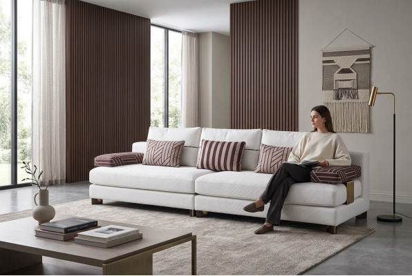 Canapé 4 Plazen Stoffsofa Canapé 4 Plazen Polstersofa Wäiss Canapéen Modern
