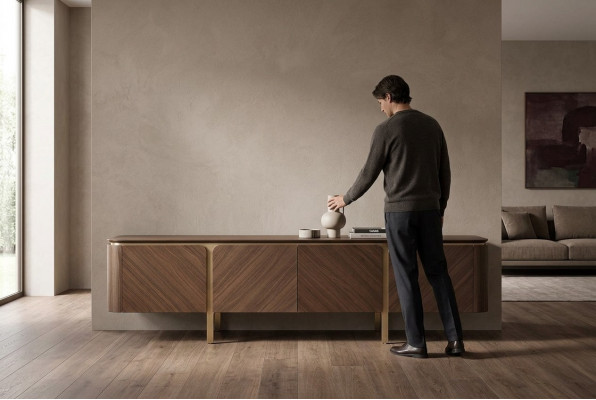 Sideboard RTV Lowboard TV Ständer Dësch Holz Braun Wunnwand Modern