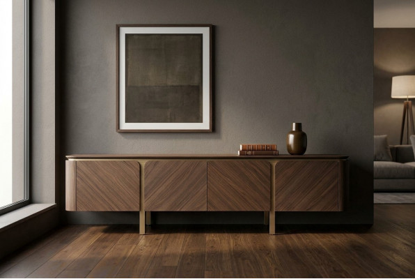 Sideboard RTV Lowboard TV Ständer Dësch Holz Braun Wunnwand Modern