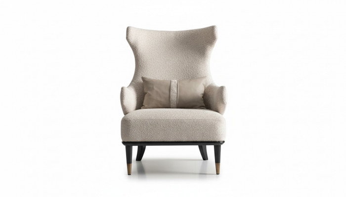 Luxuriéis moderne Oueresessel Sessel Eenzelsëtz Luxus Beige Stoff Modern Wunnzëmmer