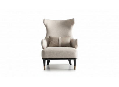 Luxuriéis moderne Oueresessel Sessel Eenzelsëtz Luxus Beige Stoff Modern Wunnzëmmer