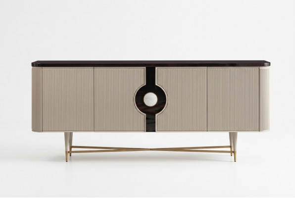 Sideboard Anrichte Schaf Kommode Holz Holzschaf Beige Luxus Design