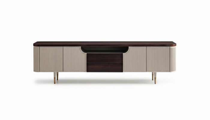 Sideboard TV Stänner RTV Lowboard Holz Beige Modern Dësch Wunnzëmmer