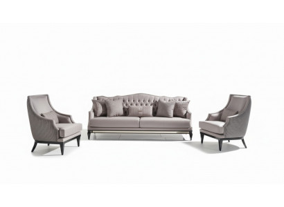 Canapé-Set Sofa 3 Still Stoffcouch Gro 3 Deeler Drësëtzeger Polstersofa