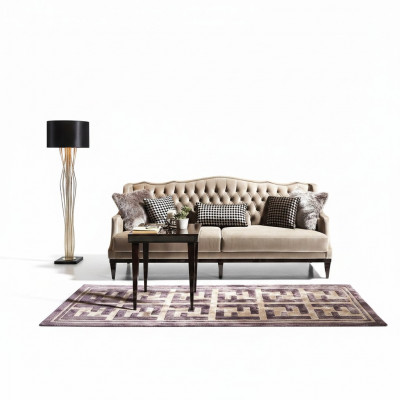 Elegante dräisëtzeger Chesterfield Sofa a Gro – zäitlos Polstermöbler fir Äert Doheem