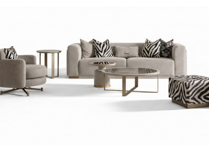 Canapé-Set Véiersëtzer Fauteuil Stoffcanapé Wittischnouer Griis Set 6 Stécker