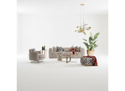 Canapé-Set Véiersëtz Sëtz Plëséierstoffsofa Polstersofa Gro Set 3tlg