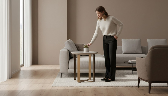 Kaffisdësch Sofa-Dësch Couchdësch Säitendësch Gold Wunnzëmmer Metall