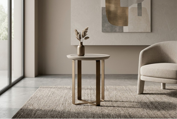 Kaffisdësch Sofa-Dësch Couchdësch Säitendësch Gold Wunnzëmmer Metall