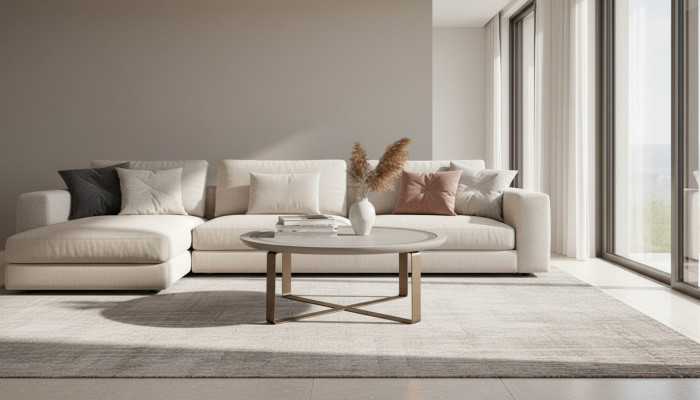 Couchtisch Modern Bäistelltisch Kaffisdësch Sofadësch Beige Metall