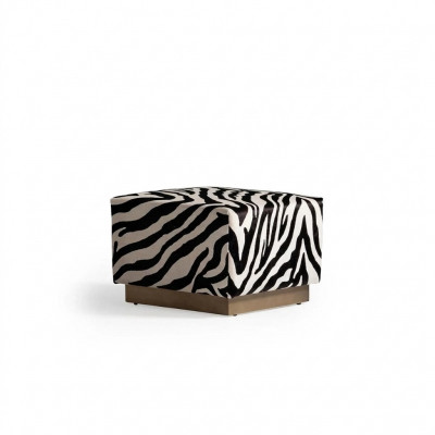 Hocker Sëtz-Hocker Zebramuster Sëtz-Wierfel Stoff Polster Wunnzëmmer Sëtz