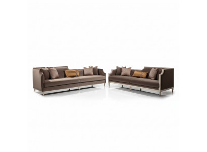 Véier-Sëtz Sofa Garnitur 4 Sëtz Sofa Stoffsofa Polstersofa Brong Set