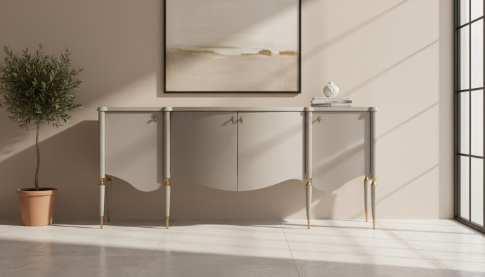 Anrichte Kichenbuffet Schaf Holz Beige Kommode Iesszëmmer Miwwelen