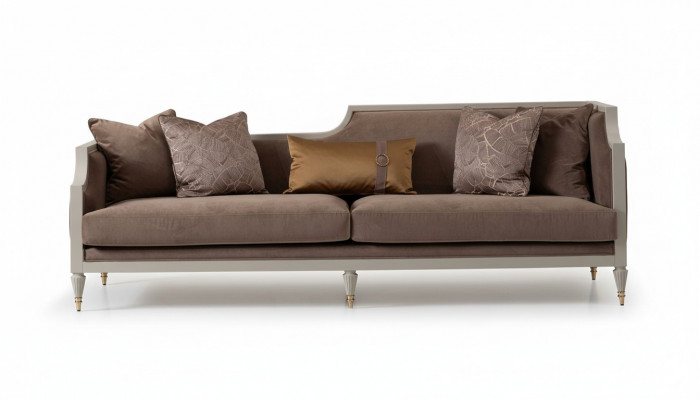 Viersëtzer Sofa 4 Sëtzer Stoffsofa Brong Polstersofa Sofa Wunnzëmmer
