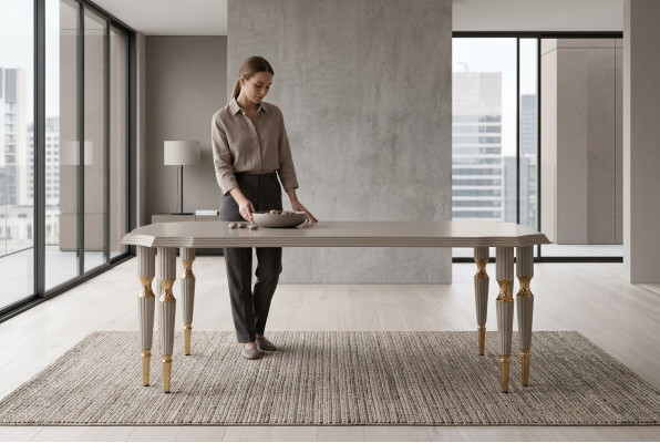 Luxus Wunnzëmmer Couchtisch Design Wunnzëmmermiwwelen Kaffisdësch Faarf Beige Nei