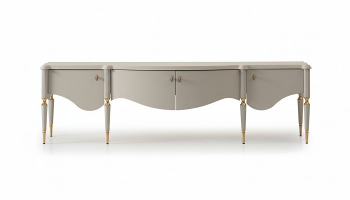 Sideboard RTV Lowboard TV Stänner Beige Holz Wunnzëmmer Dësch Schaf