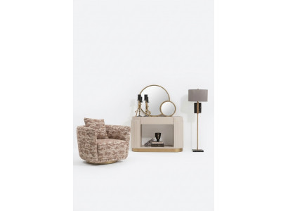 Setzer Wunnzëmmer Fautel Kommode Spigel Béige Stoff Holz Relax 3tlg