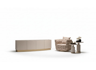 Wunnzëmmer Komplett Fautuellen Säitebrett Bäistelltëscher Set 4-Stéck Beige