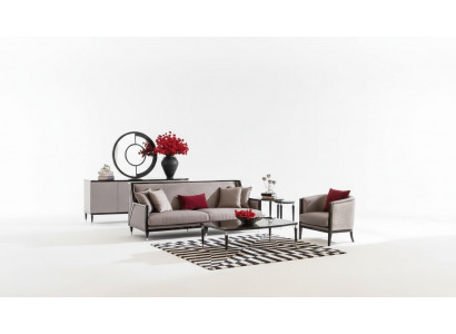 Sofagarnitur Dräisëtzer Fotell Couchtische Set 5tlg Gro Stoffsofa